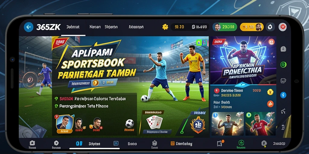 Tampilan antarmuka 365ZK yang menarik saat bermain taruhan olahraga.