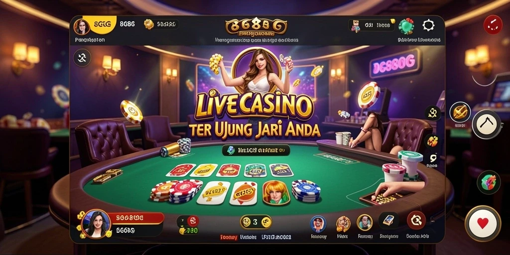 Screenshot utama 8G8G menampilkan gameplay Live Casino yang menarik.