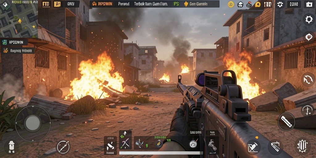 Screenshot utama RPIDWIN menampilkan aksi tempur yang mendebarkan dalam permainan FPS.